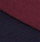 Canali - 6cm Reversible Polka-Dot Wool-Jacquard Tie - Blue