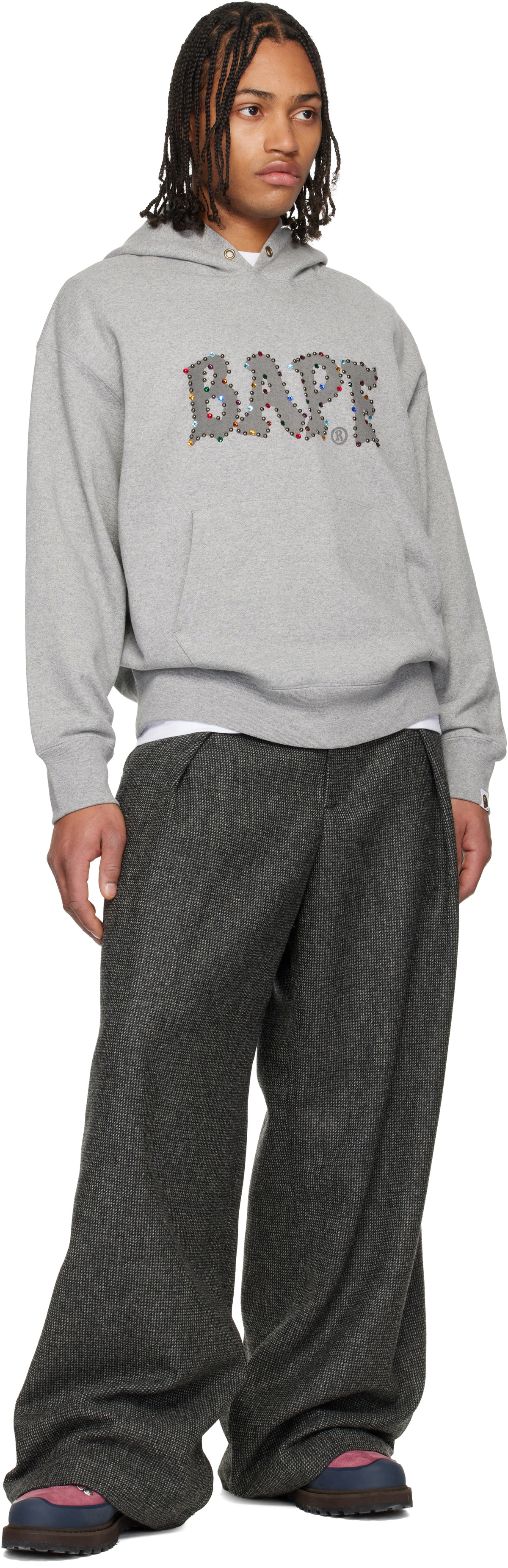 BAPE Gray Color Stone Hoodie