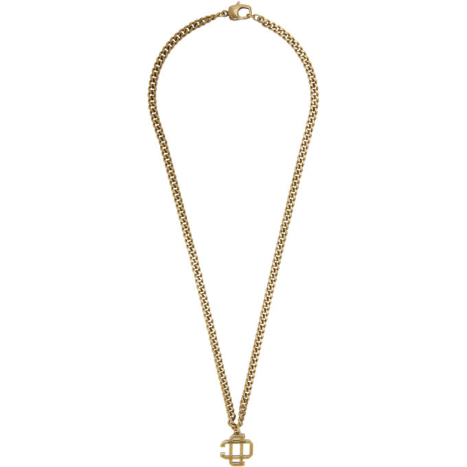 Photo: Dsquared2 Gold Logo Curb Chain Necklace