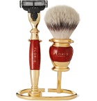 Floris London - Three-Piece Gold-Plated and Briarwood Shaving Set - Gold