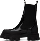 GANNI Black Cleated Mid Chelsea Boots