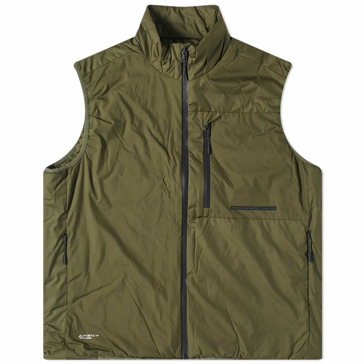 Norse Projects Men's ARKTISK Pertex Quantum Vest in Army Green Norse ...