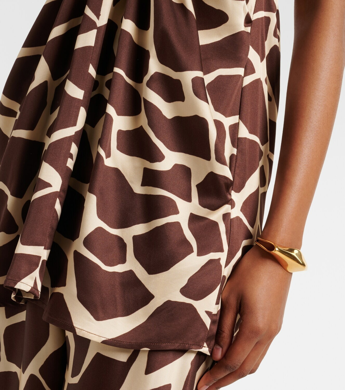Faithfull Jensen animal-print halterneck satin top