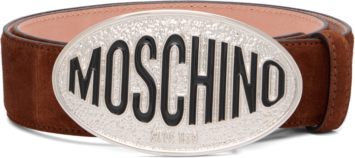 Photo: Moschino Brown Logo Hardware Belt
