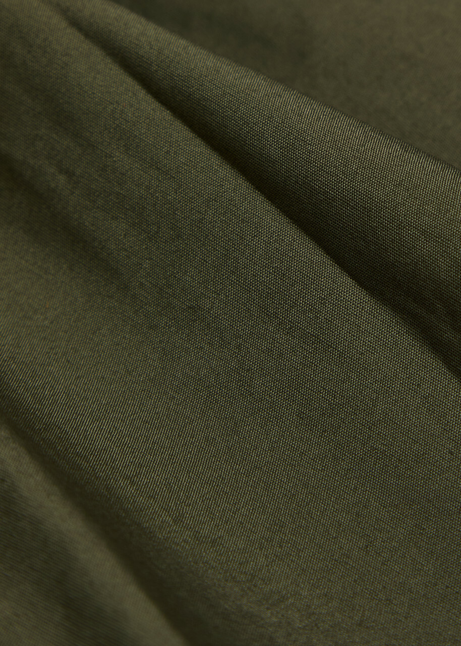 Simkhai Ovie Cotton-poplin Midi Skirt Khaki