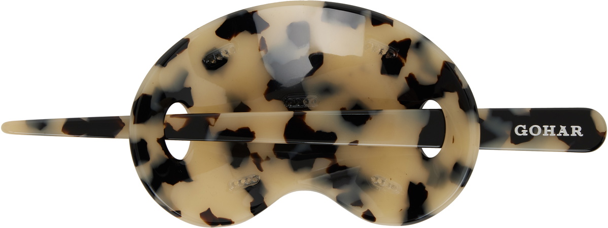 Gohar World Beige & Black Bean Barrette