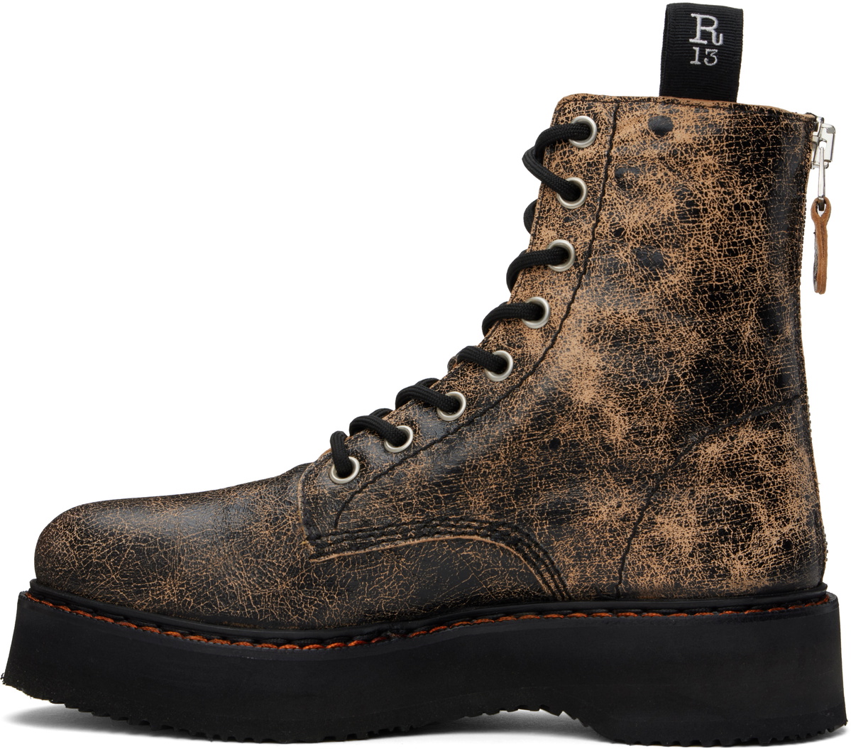 R13 Brown Single Stack Boots