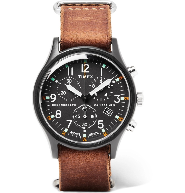 Photo: Timex - Camper MK1 40mm Stainless Steel and Leather Watch - Black