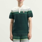 Casablanca Men's Boucle Stripe Polo Shirt in Green
