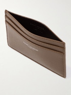 SAINT LAURENT - Logo-Print Pebble-Grain Leather Cardholder