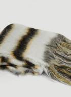 Fuzzy Stripe Scarf in White