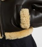 Jacquemus Aviatore cropped shearling-trimmed leather jacket