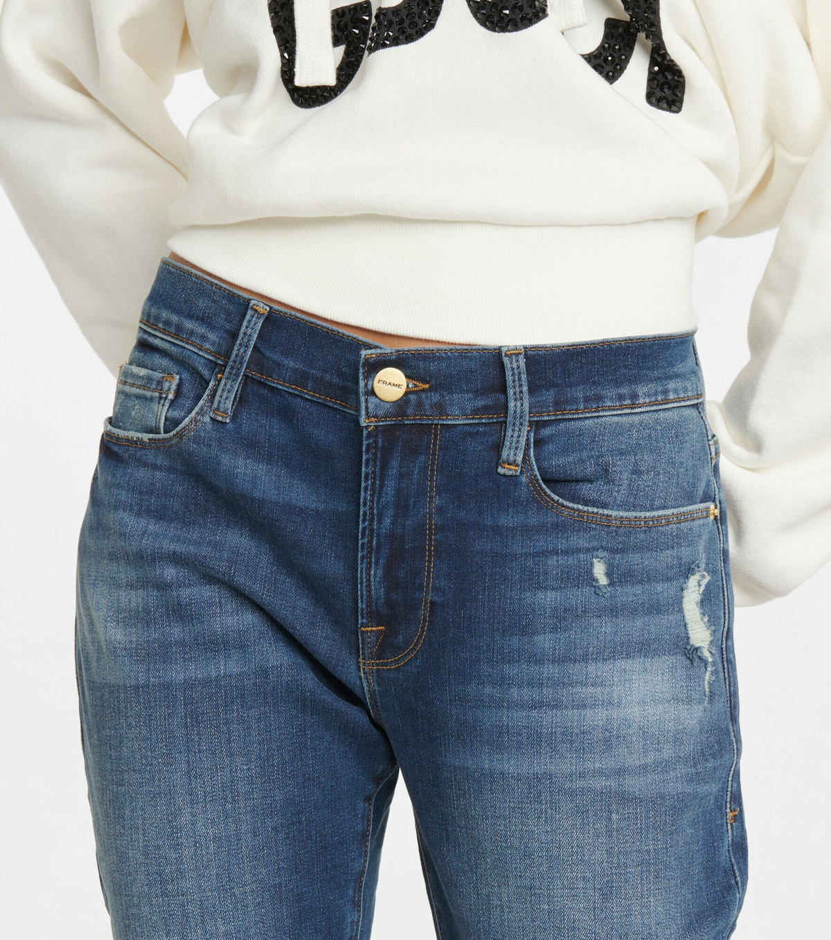 Frame - Le Garcon mid-rise cropped jeans Frame Denim
