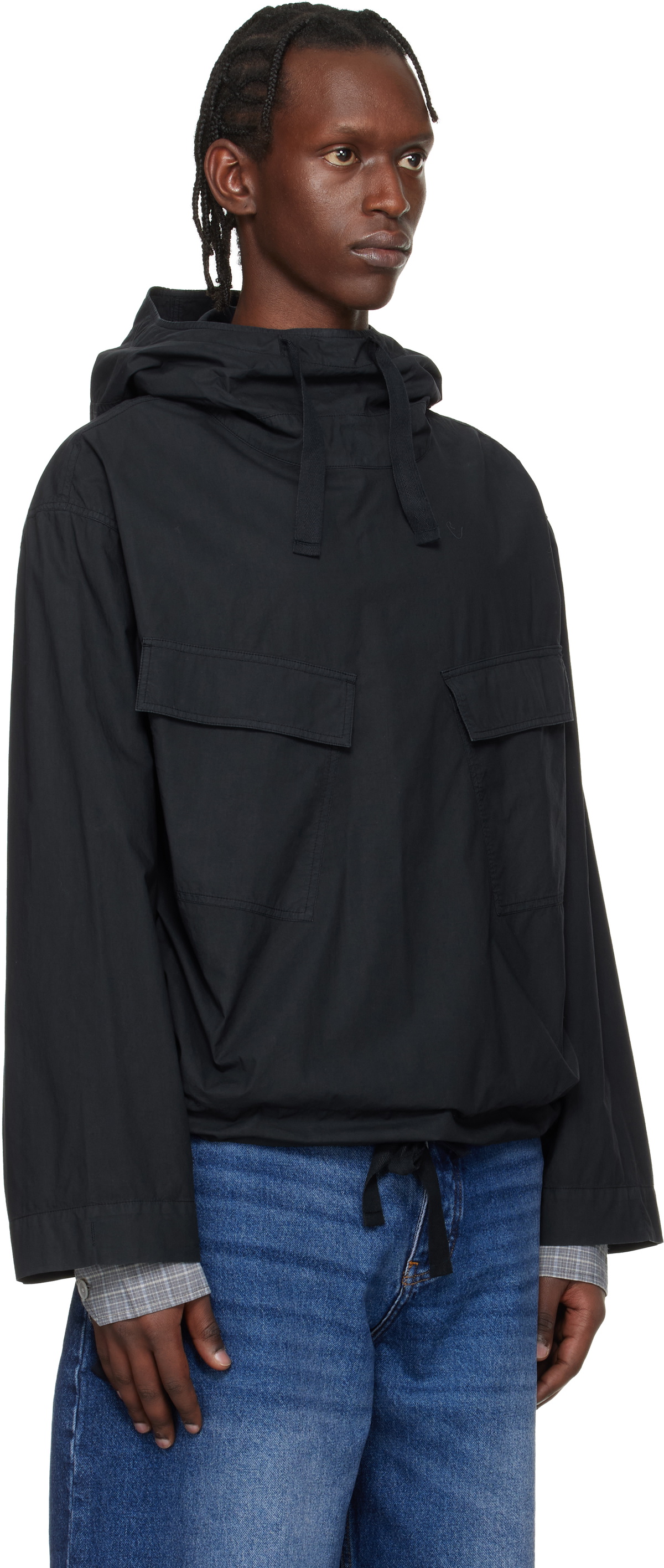Studio Nicholson Navy Aaron Levine Edition Kirby Popover Jacket Studio ...