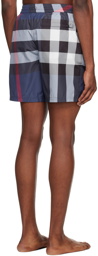 Burberry Navy Exaggerated Check Swim Shorts