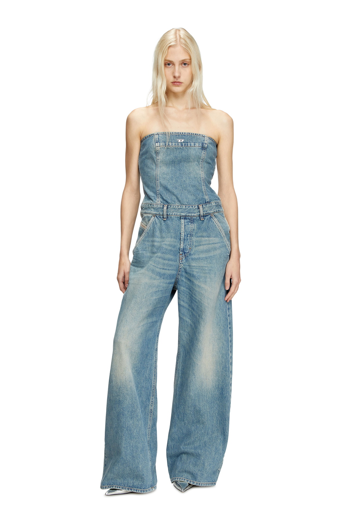 Diesel Denim strapless jumpsuit - Jumpsuits Womens in Blue Diesel