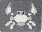 Thom Browne Gray Crab Appliqué Card Holder