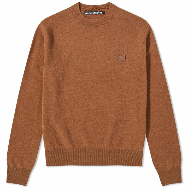 Photo: Acne Studios Kalon New Face Crew Knit in Toffee Brown