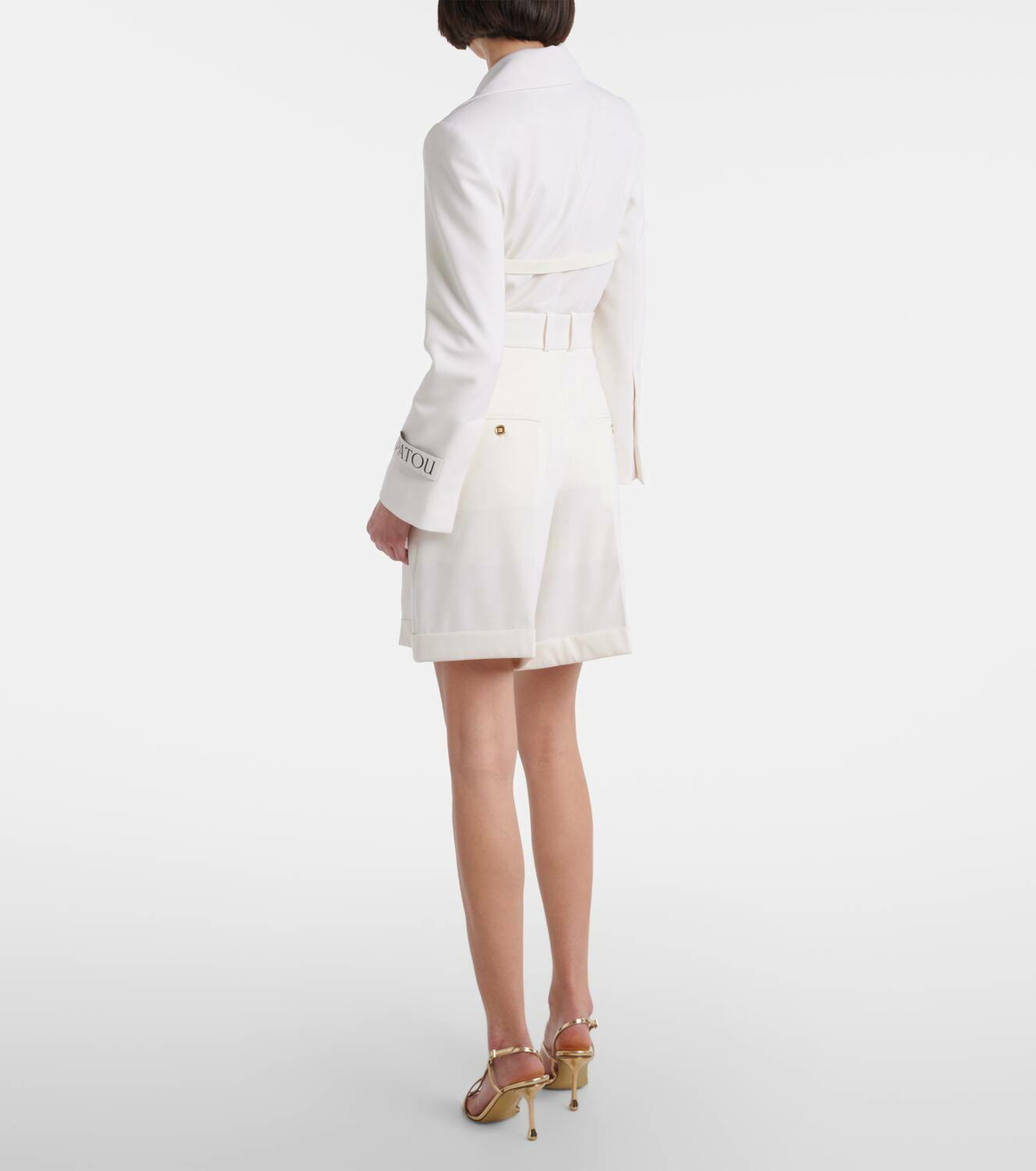 Patou High-rise cotton gabardine Bermuda shorts