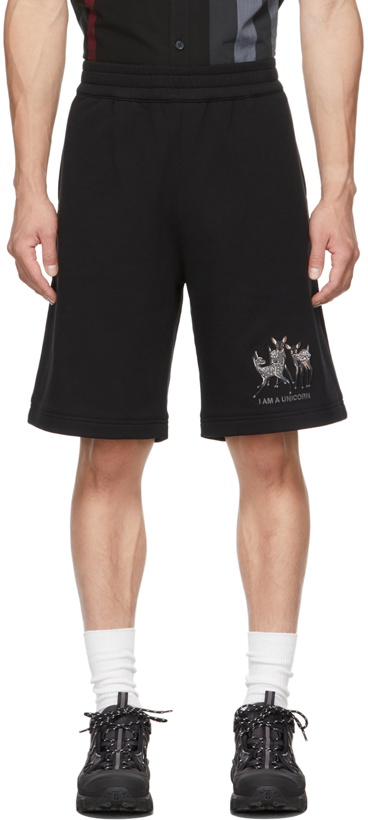 Photo: Burberry Black Jersey 'Unicorn' Shorts