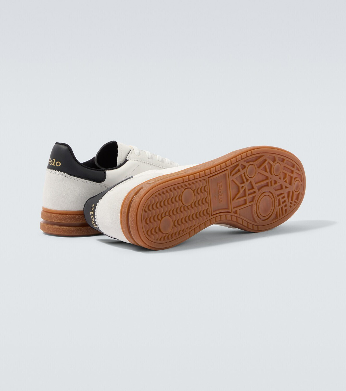 Polo Ralph Lauren Suede-trimmed leather sneakers