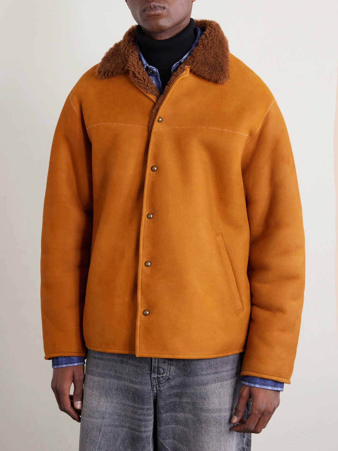 A.PRESSE - Shearling Jacket - Brown