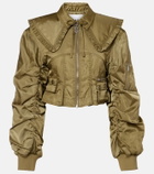 Ganni Cropped ruched bomber jacket