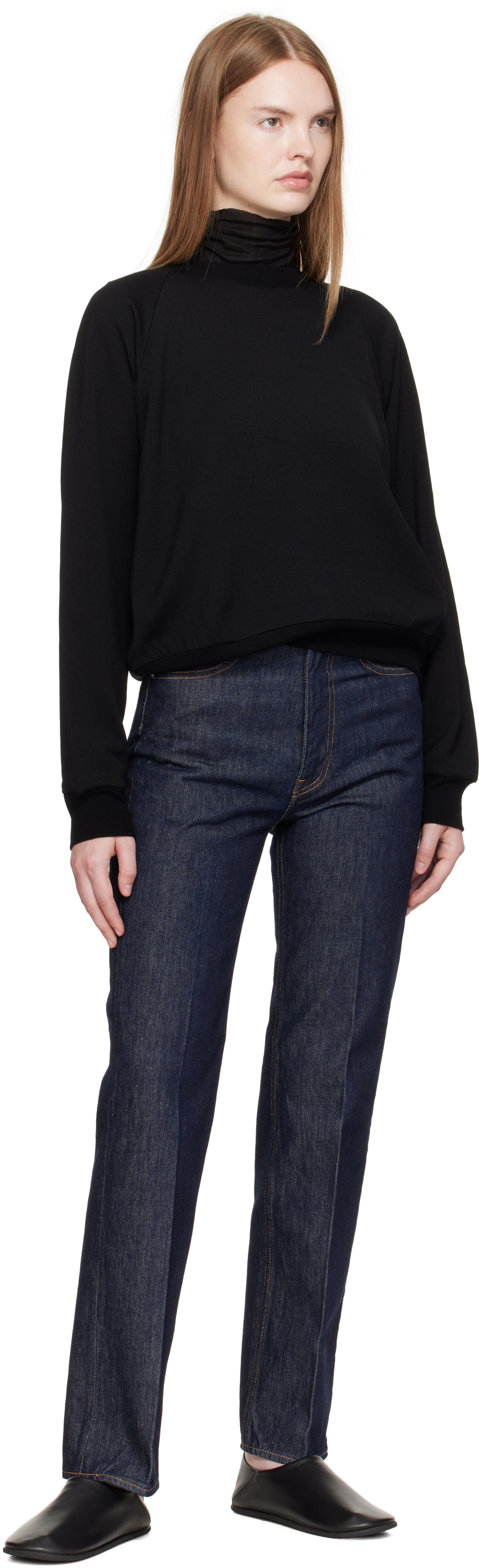AURALEE Black Light Wool Pullover Sweatshirt