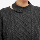 Wood Wood Women's Tania Aran Knit Jumper in Dark Grey