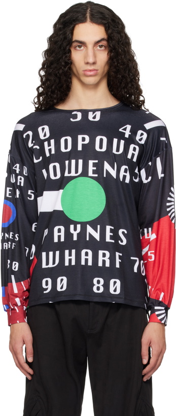 Photo: Chopova Lowena Black CL Speedometer Oversized Jersey T-shirt