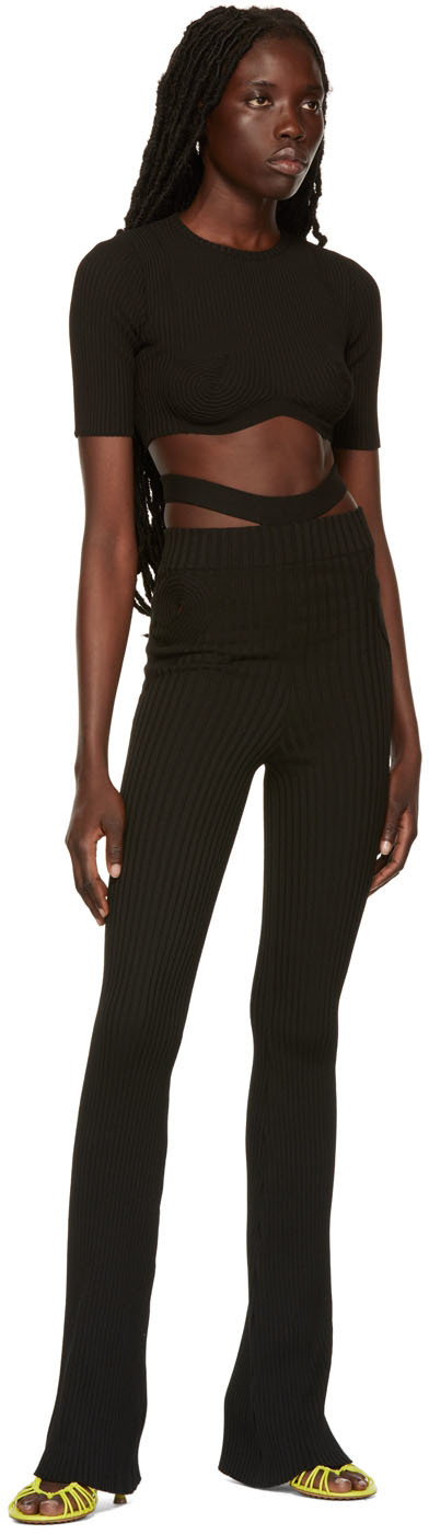 ANDREĀDAMO Black Cropped Sweater