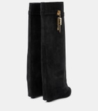 Givenchy Shark Lock suede knee-high boots