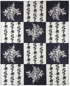 Erdem Navy & Off-White Floral Patchwork Throw