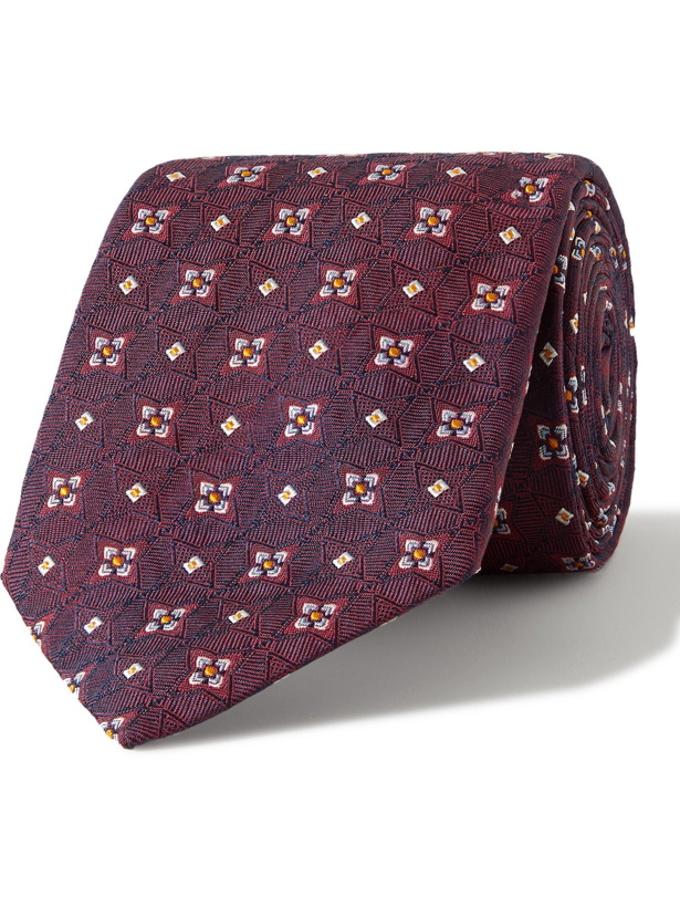 Photo: TURNBULL & ASSER - 9.5cm Silk-Jacquard Tie - Red - one size
