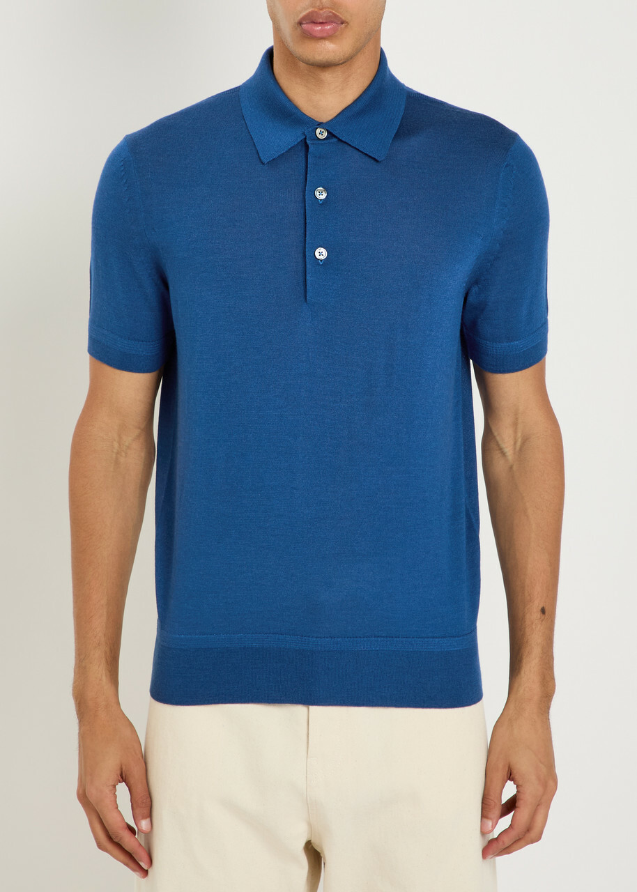 Tom Ford Gauge Cashmere and Silk-blend Polo Shirt Blue TOM FORD