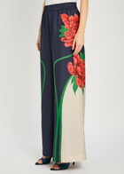 LA Double J Printed Wide-leg Silk Trousers Multicoloured