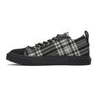 Giuseppe Zanotti Black and White Plaid Blabber Low-Top Sneakers