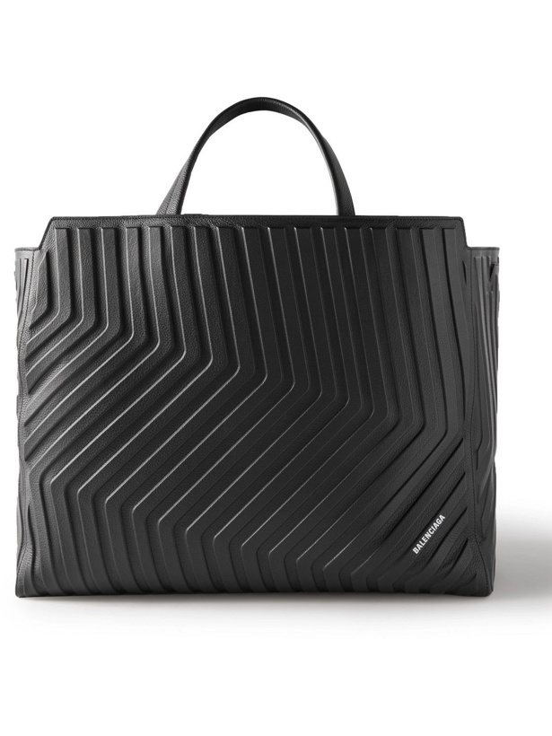 Photo: Balenciaga - Embossed Full-Grain Leather Tote Bag