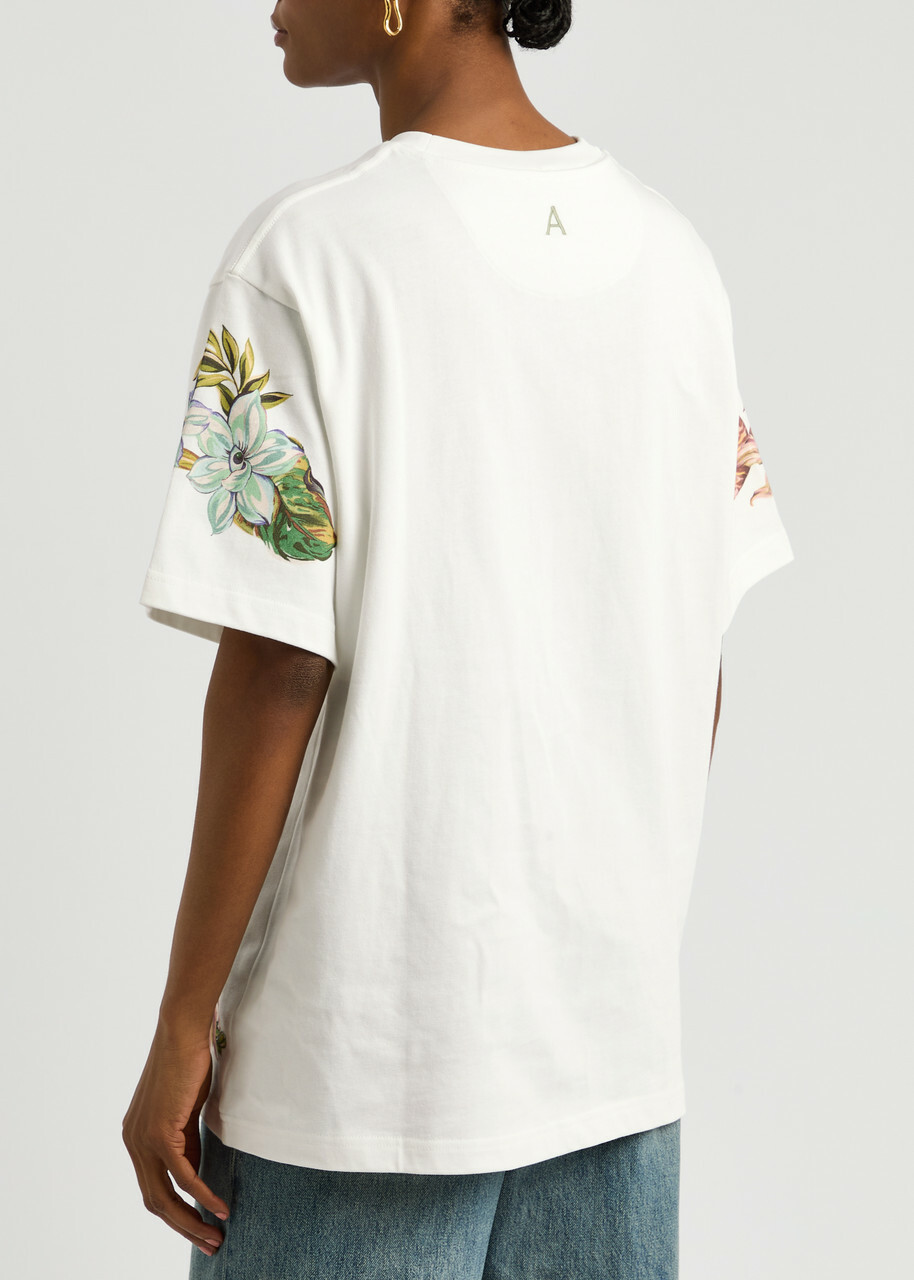 Alemais Oleander Printed Cotton T-shirt Multicoloured