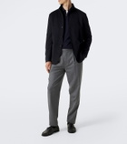 Lardini Wool, silk, and cashmere polo sweater