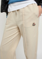 Moncler Pintuck Straight-leg Cotton Sweatpants Cream