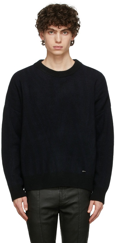 Photo: 032c Blue & Black Zen Ribbed Sweater