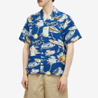 Human Made Men's Graphic Vacation Shirt in Blue
