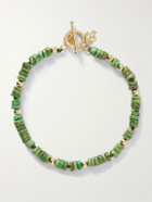 Peyote Bird - Yokai Sonoran Gold-Plated Turquoise Beaded Bracelet