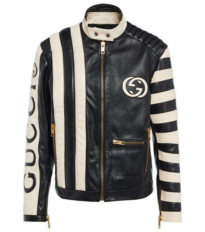 Photo: Gucci - Interlocking G leather biker jacket