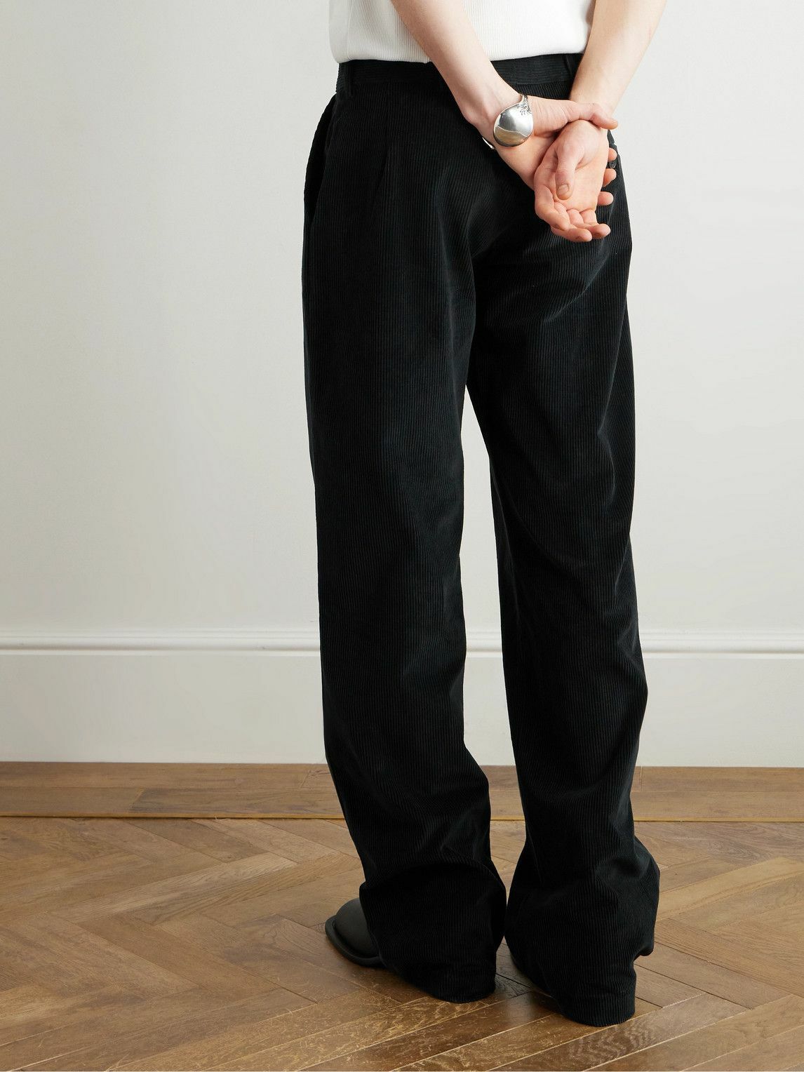 Enfants Riches Déprimés - Straight-Leg Pleated Appliquéd Cotton Enfants Riches Déprimés - Straight-Leg Pleated Appliquéd Cotton