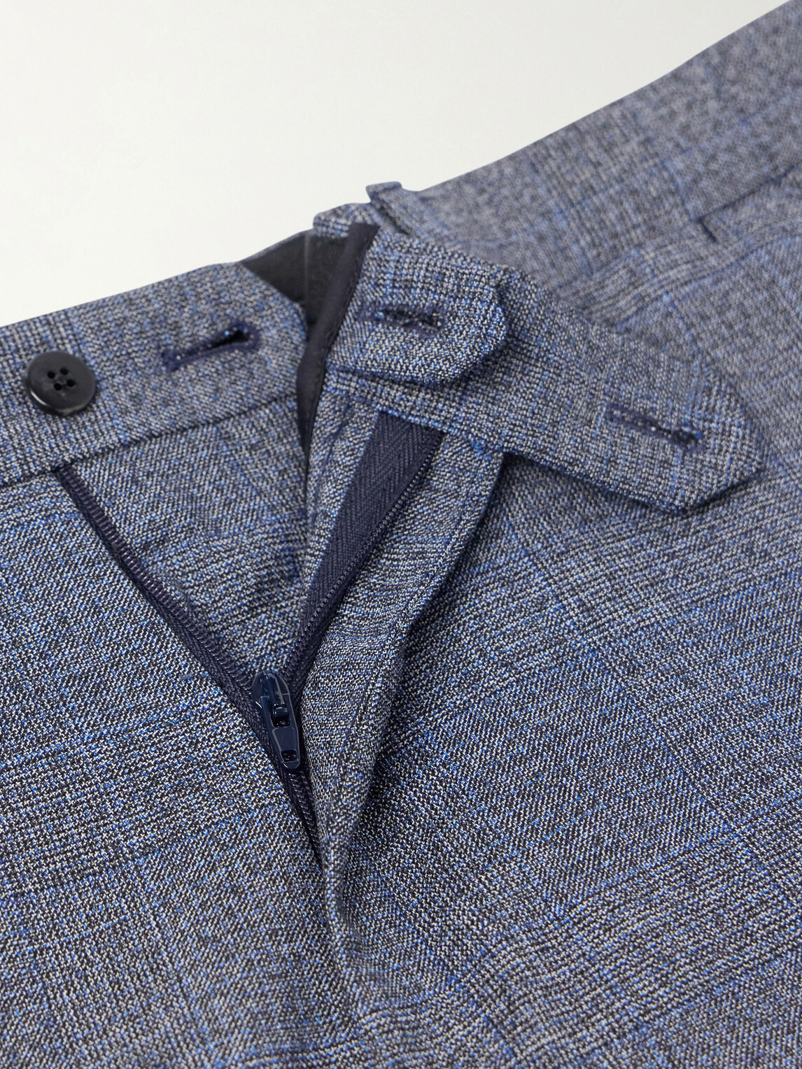 Caruso - Straight-Leg Prince of Whales Wool Suit Trousers - Blue