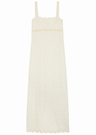 Solaqua Mila Embroidered Cotton Midi Dress Ivory