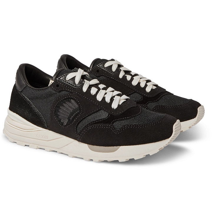 Photo: visvim - Roland Leather-Trimmed Suede and Mesh Sneakers - Black