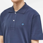 Maison Kitsuné Men's Tonal Fox Head Patch Comfort Polo Shirt in Ink Blue